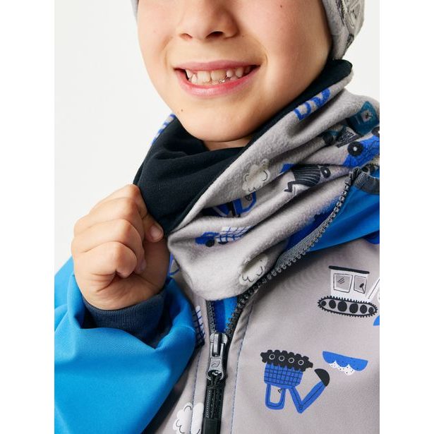 Unuo Dětský nákrčník z fleecu Basic, Bagr