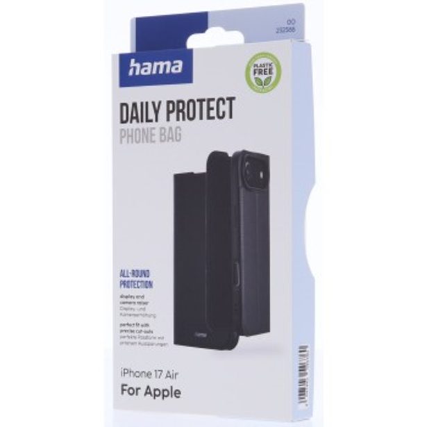 Hama Daily Protect, pouzdro-knížka pro Apple iPhone Air, funkce stojanu, černé