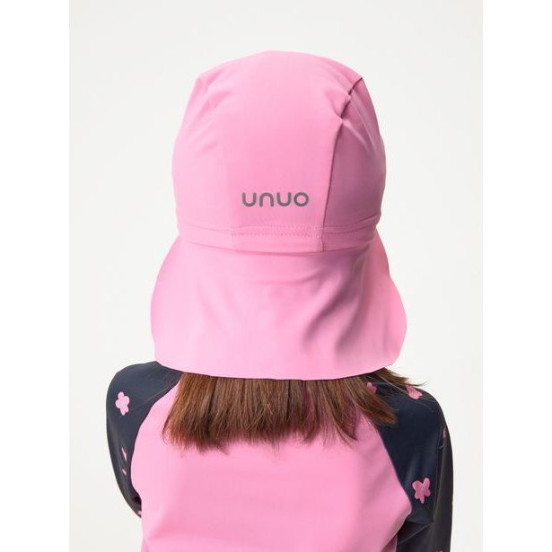 Unuo, Dětská kšiltovka s plachetkou a UV ochranou 50+, Růžová, Květiny