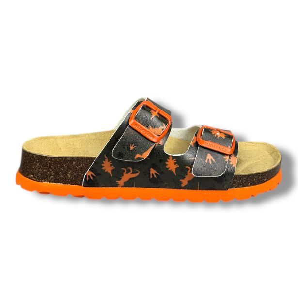 Superfit chlapecké pantofle oranžové s dinosaurem 1-800111-5400 – do školy