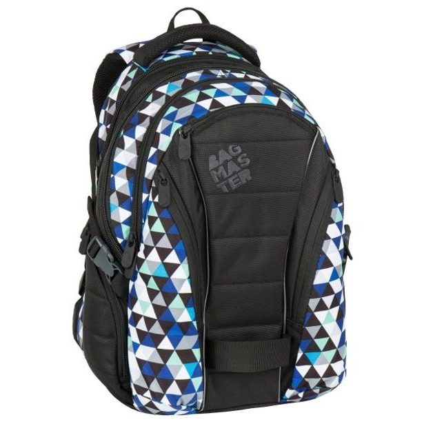 Studentský batoh pro kluky Bagmaster BAG 7 I BLACK/BLUE/GREY