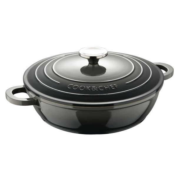 BERGNER Kastrol s keramickým povrchem a poklicí EXCALIBUR 24 cm šedá BG-36103-GY