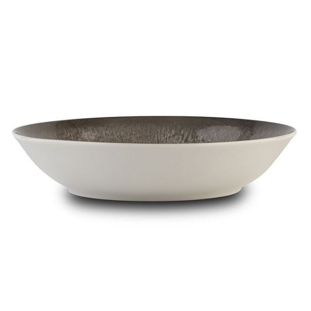 talíř d20,0cm hluboký, šedý, ALEXANDRA, v.4,4cm, porcelán