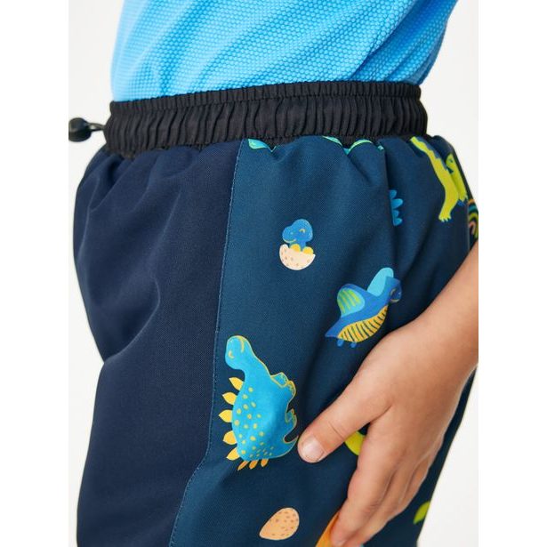 Unuo Dětské zimní rostoucí oteplovačky Polar, Tm. Modročerná, Dinosauři