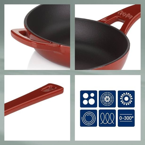 KELA Pánev litinová CALIDO 28 cm červená KL-11963