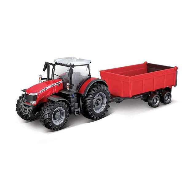Bburago Bburago - FarmLand, Traktor se setrvačníkem s vlečkou, 10cm, assort