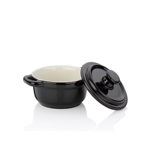 KELA Zapékací miska pekáček s poklicí MALIN 14 x 9,5 cm šedá KL-15289