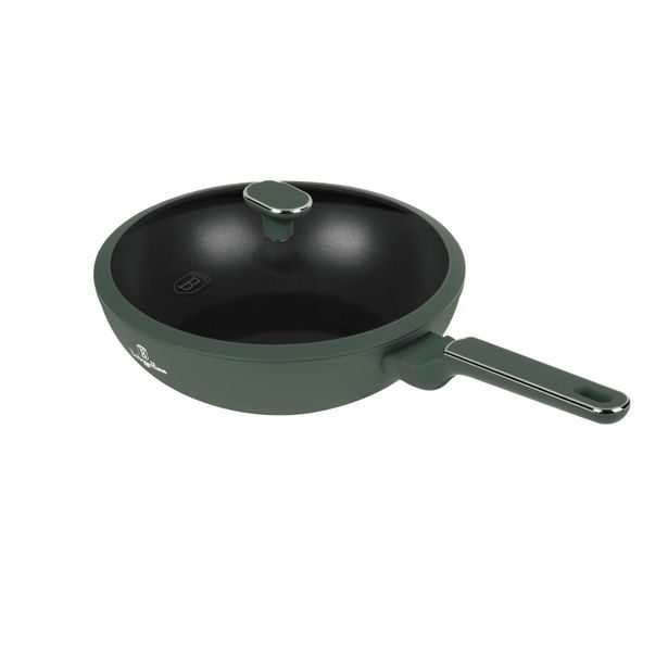 BERLINGERHAUS Pánev wok s poklicí a titanovým povrchem 28 cm Matte Green Collection BH-8159