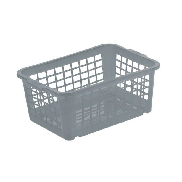 košík 25x17x10cm, křišť.šedý, plast