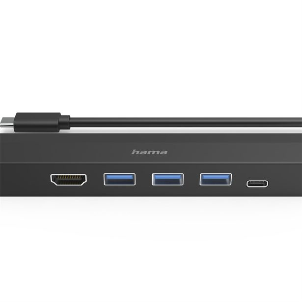 Hama USB-C hub multiport, 3x USB-A, USB-C PD, HDMI, LAN, 6 portů