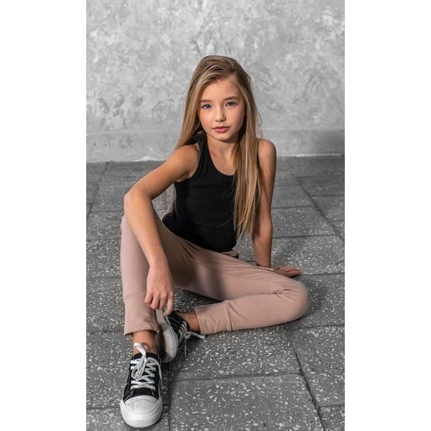 Stylové dívčí kalhoty GIRL POWER béžové