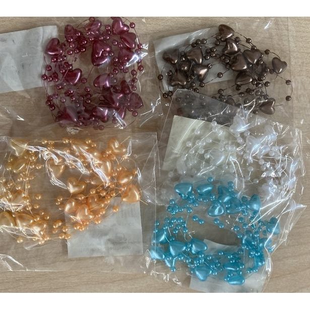 dekorace SRDÍČKA NA DRÁTKU 140cm, plast