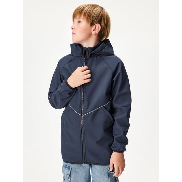 Unuo, Dětská softshellová bunda s fleecem Slim, Tm. Modročerná