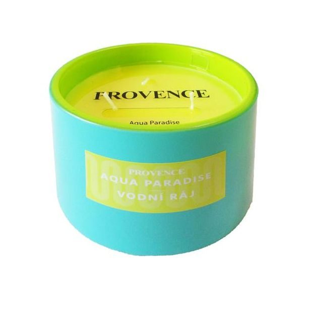 Provence SVÍČKA VE SKLE TYRKYS/ŽLUTÁ 10,9X8CM 292G_hamashop