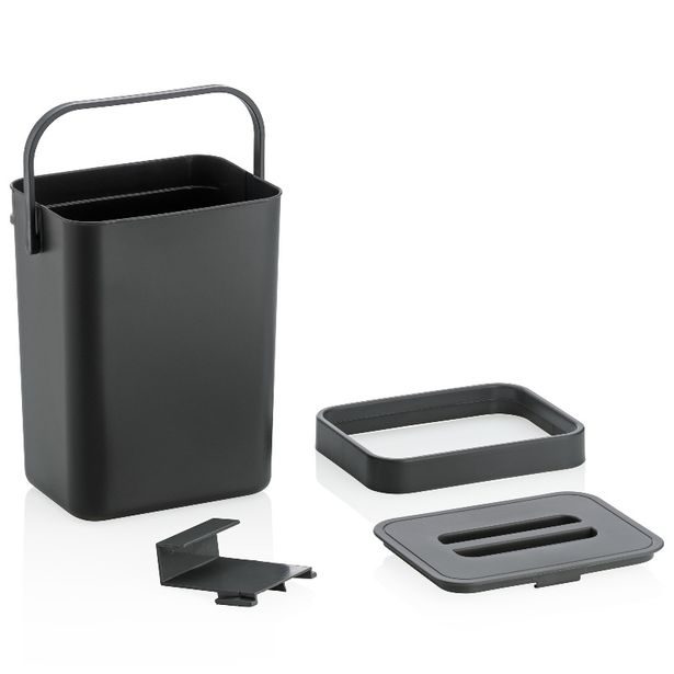 KELA Odpadkový koš na bio odpad Paulo plastový tmavě šedý 15,5x12,0x20,5cm 2,3l KL-12138