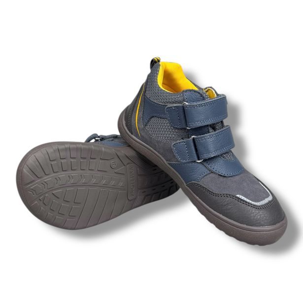 Dětská BAREFOOT celoroční kotníková obuv s membránou Protetika - Šedomodré