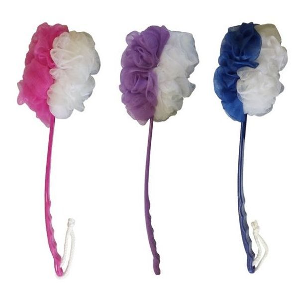 žínka koupel. masážní 42x9cm, 96g, s rukojetí, MIX, plast