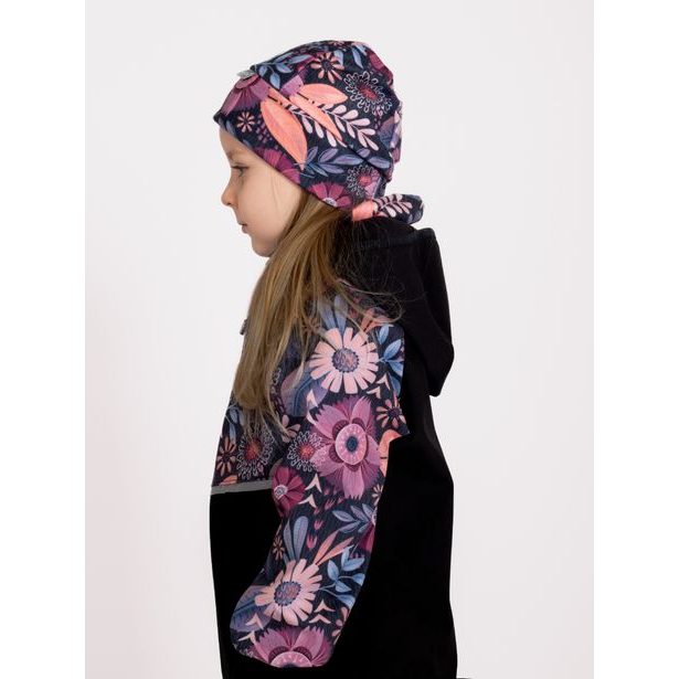 Unuo, Batolecí softshellová kombinéza s fleecem Mini, Černá, Kouzelné květiny