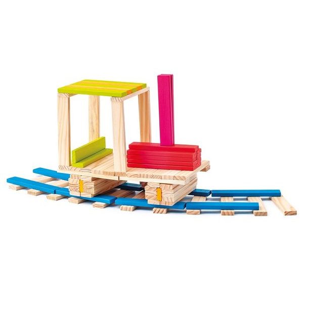 Stavebnica vo vedierku prírodná / farebná - Emma, 200ks