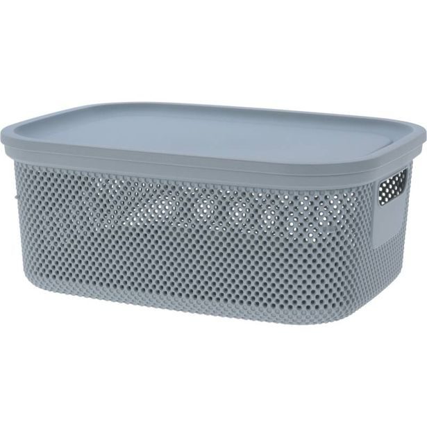 EXCELLENT HOUSEWARE Úložný koš s víkem 12 l šedá KO-027000200seda