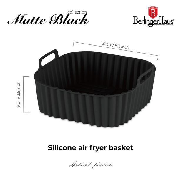 BERLINGERHAUS Silikonový košík do horkovzdušné fritézy Matte Black Collection BH-8886