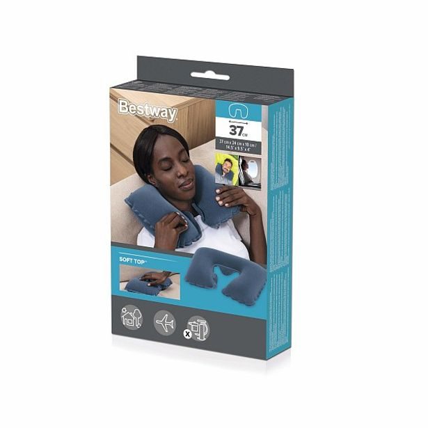 Nafukovací cestovní polštář podkova 37x24x10cm