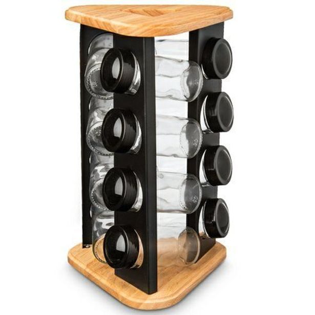 kořenka 12ks (80ml) sklo/plast BLACK, otoč.stojan dřevo/kov