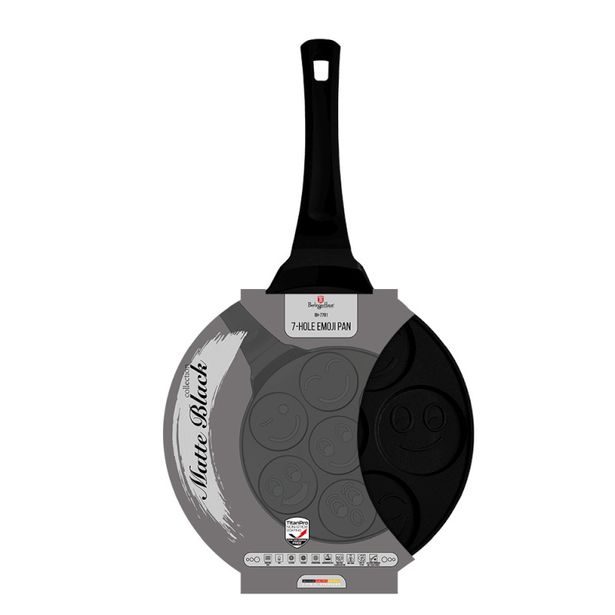 BERLINGERHAUS Lívanečník s titanovým povrchem Smajlíci 26 cm Matte Black Collection BH-7791