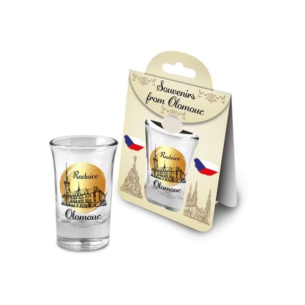 panák 35ml, OLOMOUC RADNICE, DB, sklo