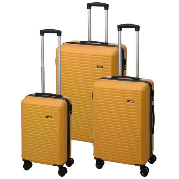 PROWORLD Cestovní kufr na kolečkách sada 3 ks 50/60/70cm žlutá KO-DG4700040