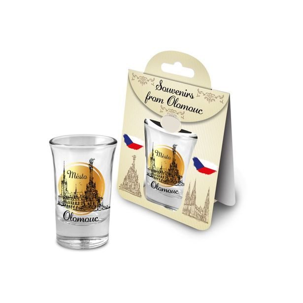 panák 35ml, OLOMOUC MĚSTO, DB, sklo