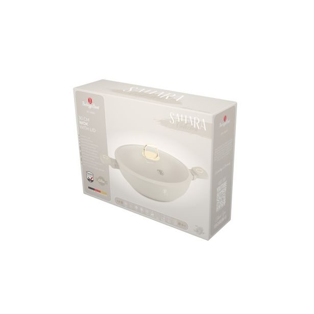 BERLINGERHAUS Pánev WOK s titanovým povrchem a poklicí 30 cm Sahara Collection BH-8065