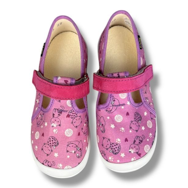 Dívčí papuče na suchý zip Fare - Kočka