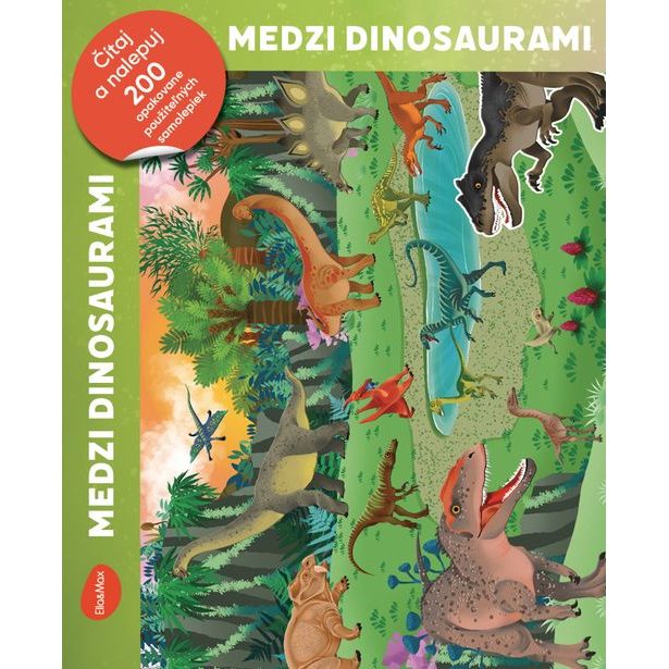 Čítaj a nalepuj – MEDZI DINOSAURAMI, kniha se samolepkami