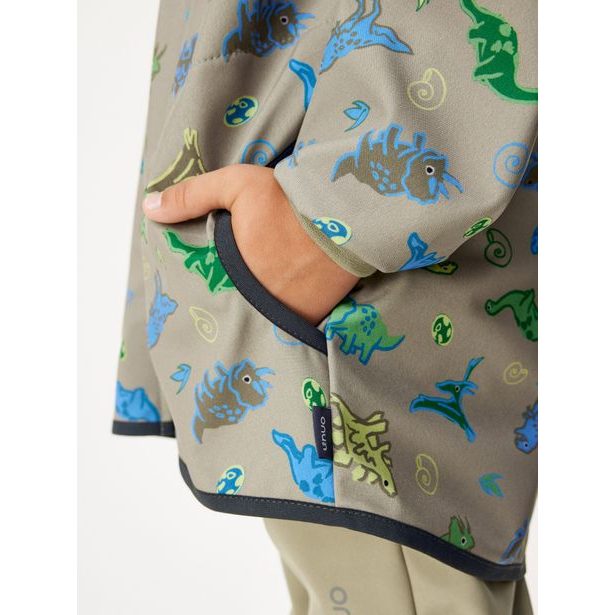 Dětská softshellová bunda s fleecem Basic, Khaki, Dino