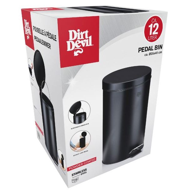 DIRT-DEVIL Odpadkový koš nášlapný 12 l černá ED-249493