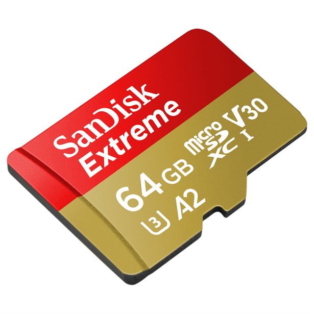 SanDisk Extreme microSDXC 64 GB pro akční kamery + SD Adapter 170 MB/s and 80MB/s, A2 C10 V30 UHS-I U3