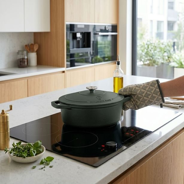 BERLINGERHAUS Pekáč litinový s poklicí 32 cm Matte Green Collection BH-8968
