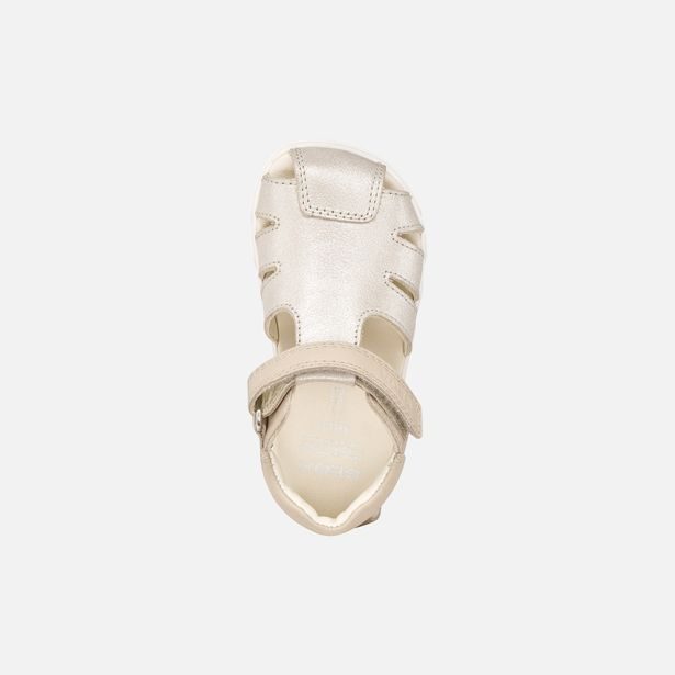 Béžové dívčí barefoot sandály Geox Sandal Steppieup