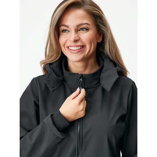Unuo, Dámská softshellová bunda s fleecem Slim, Černá