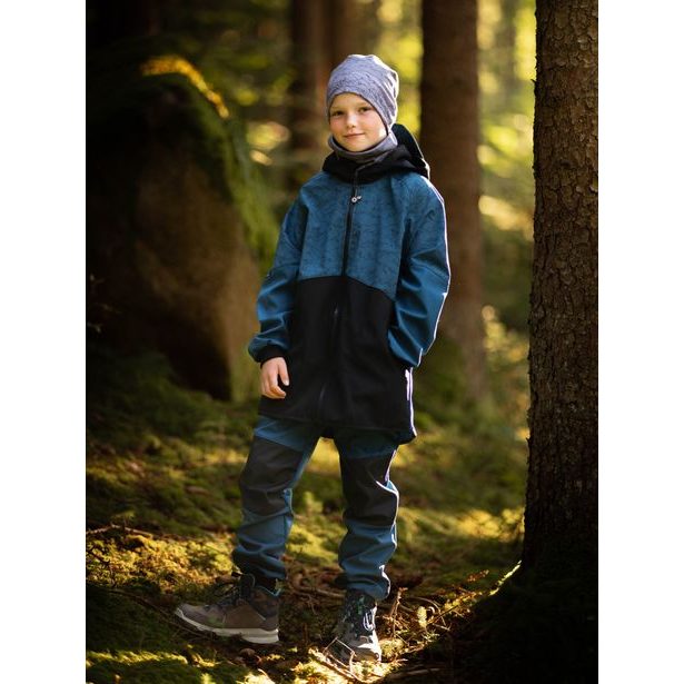 Unuo, Dětské softshellové kalhoty s fleecem Street Strong, Kobaltová