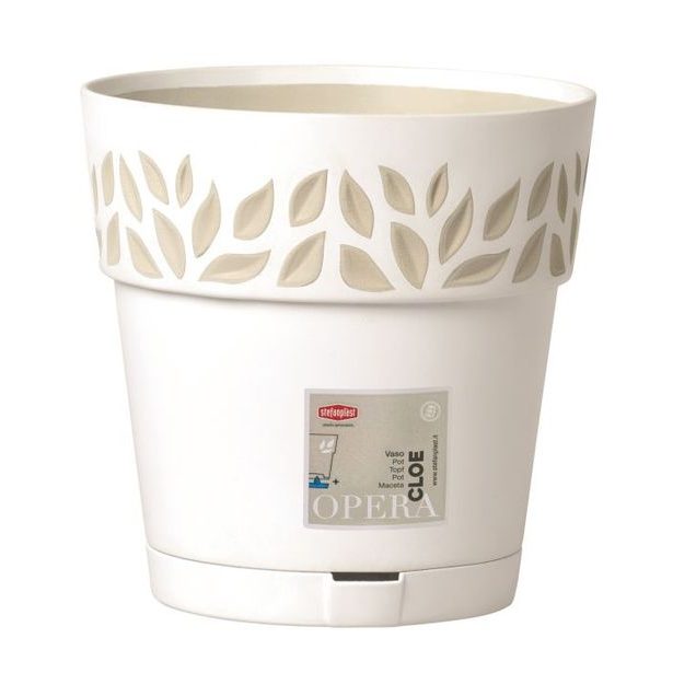 květ. d30xh29cm BÍLÁ/travertin CLOE+miska