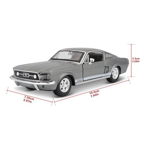 Maisto Maisto - 1967 Ford Mustang GT, metal šedá, 1:24
