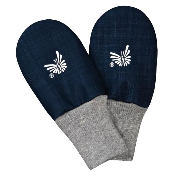 ESITO Zimní bezpalcové rukavice softshell s beránkem Navy blue