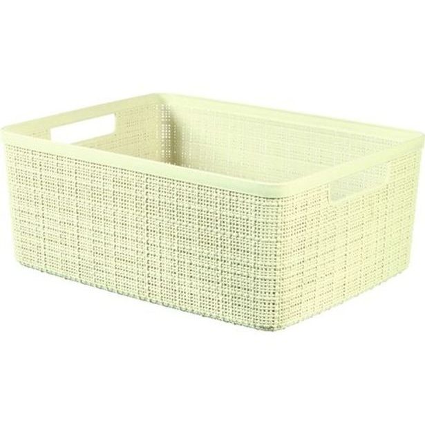 košík 36x28x15cm JUTE M, CURVER, béžový, plast