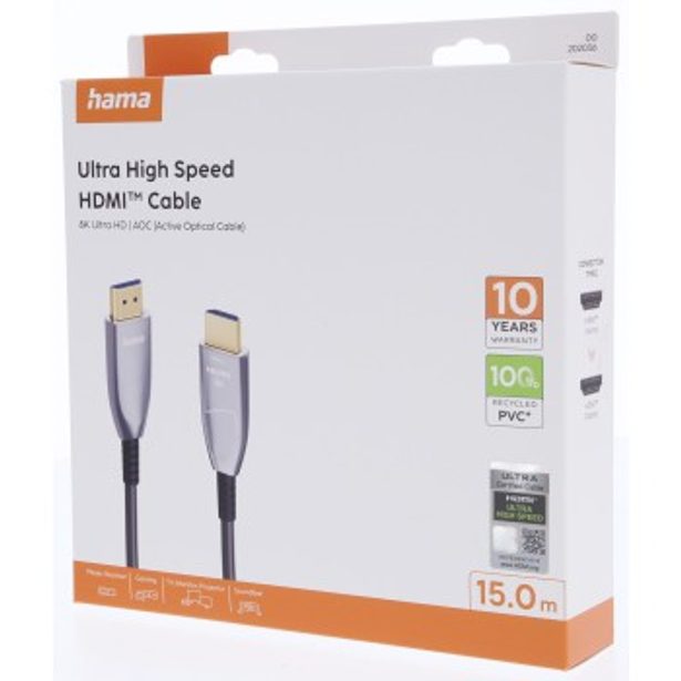Hama optický aktivní HDMI kabel 8K Ultra High Speed, 15 m