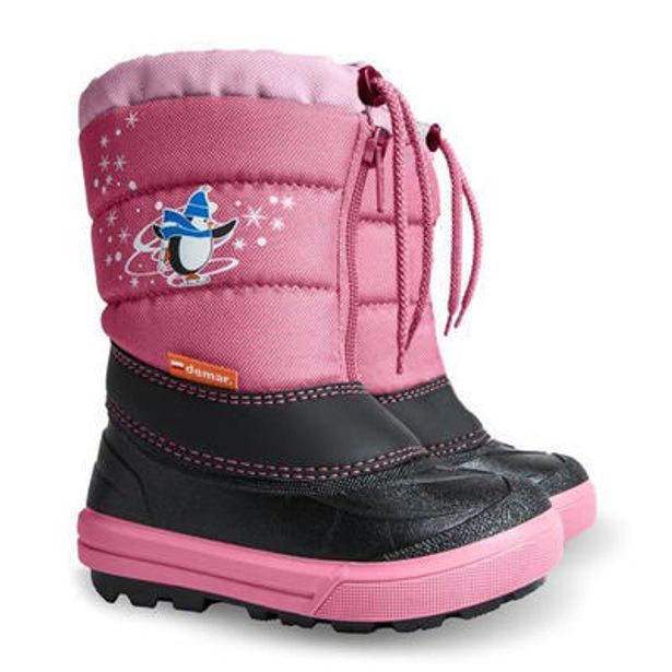 Dětské zimní sněhulky DEMAR-KENNY - růžová tučňák