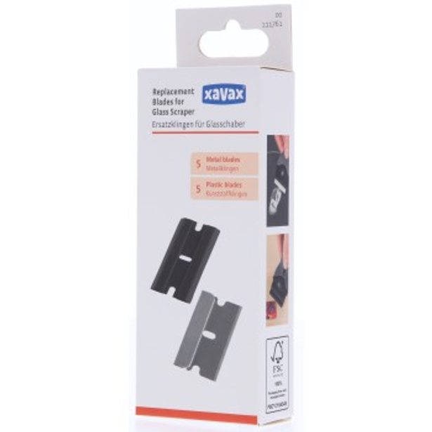 Xavax náhradní čepele pro škrabku na sklokeramické desky a různé povrchy, 5x plastové, 5x kovové