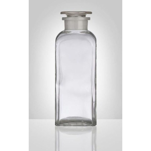 dóza-prachovnice 750ml-čtv.čirá, zabr.víko, sklo