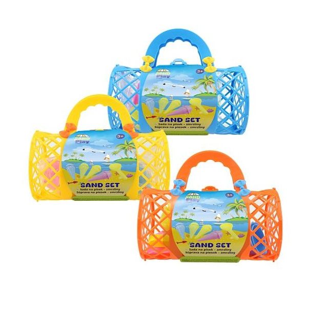 Plastica Hračky na písek - Sada báboviček v retro tašce, 9 ks